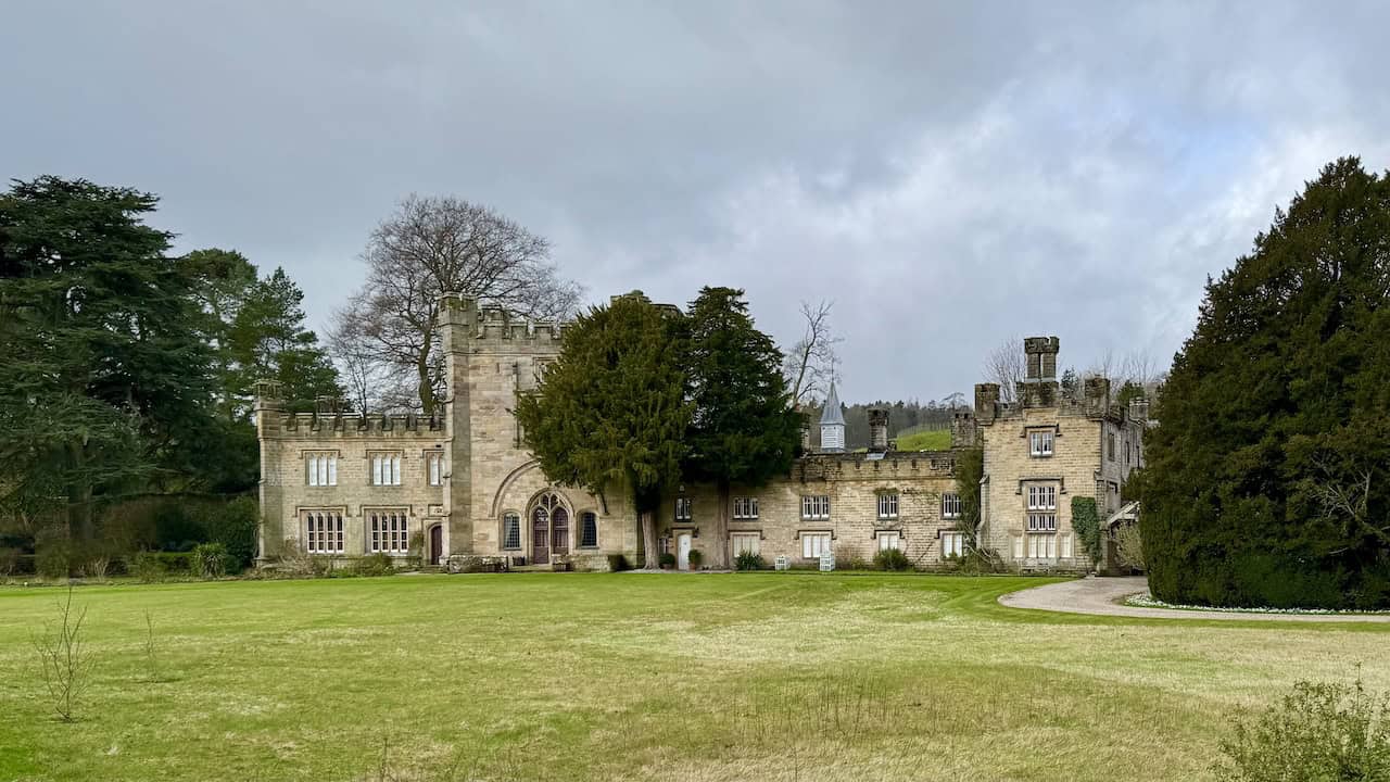 Approach to Bolton Abbey on the Barden Bridge walk through Westy Bank Wood.