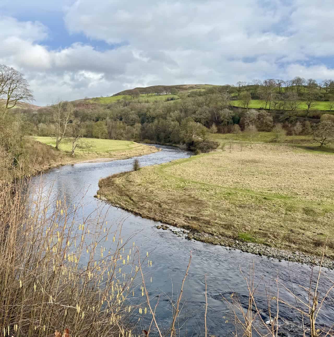 The River Wharfe on the Barden Bridge walk near Bolton Abbey.