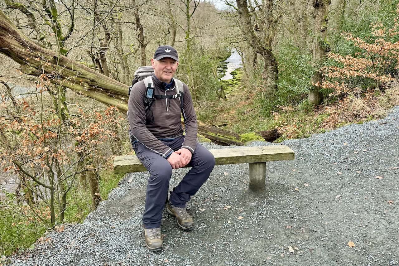Ornate seat with a river view near Barden Aqueduct.