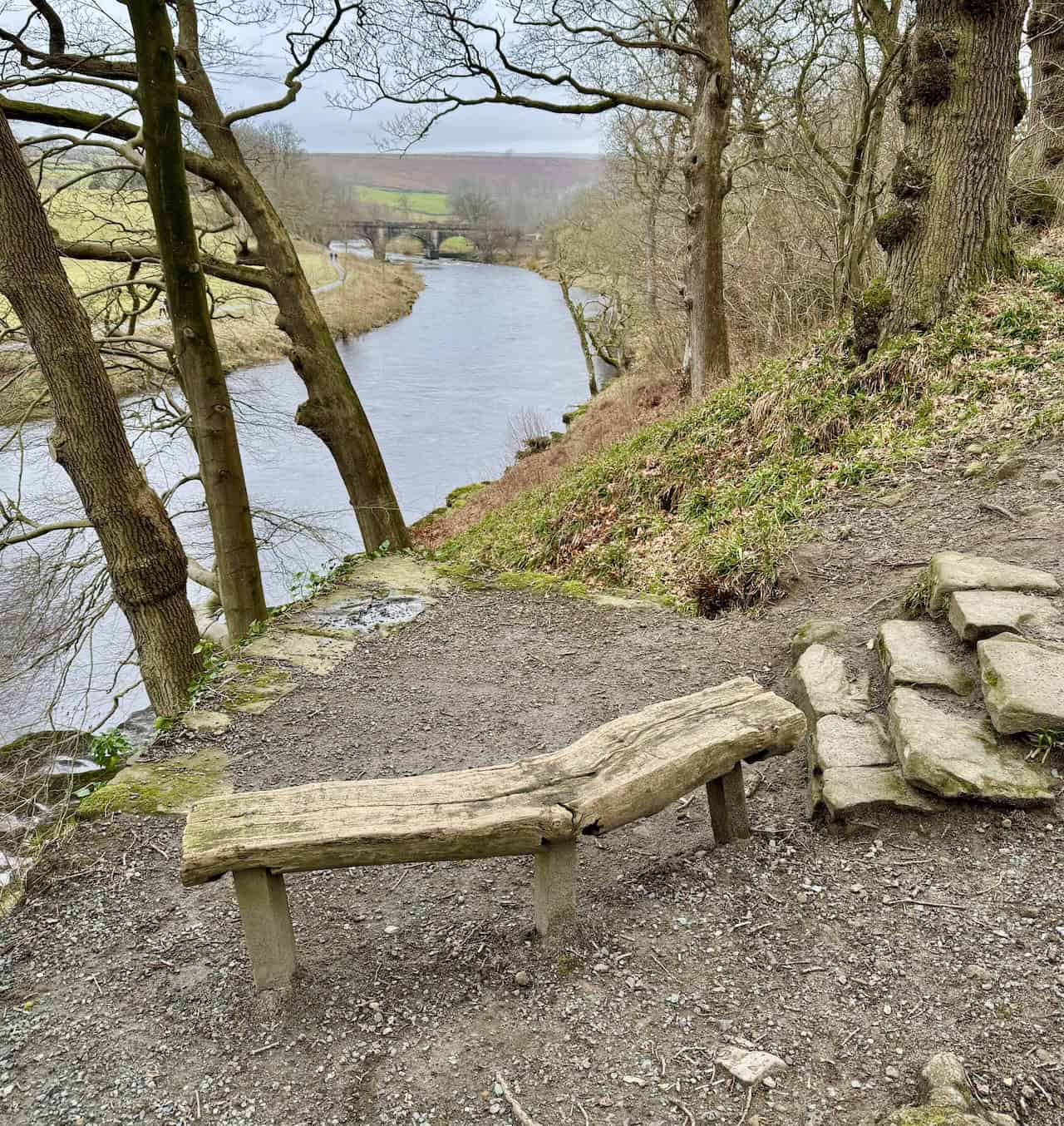 The River Wharfe and Barden Aqueduct on the Barden Bridge walk.