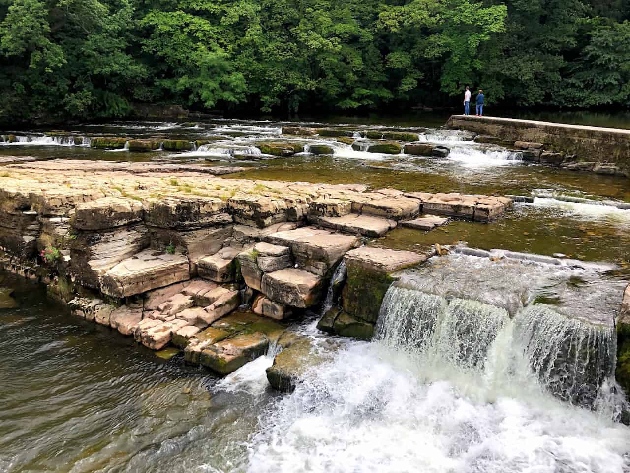 Easby Loop photo of the River Swale cascades at Richmond Falls.