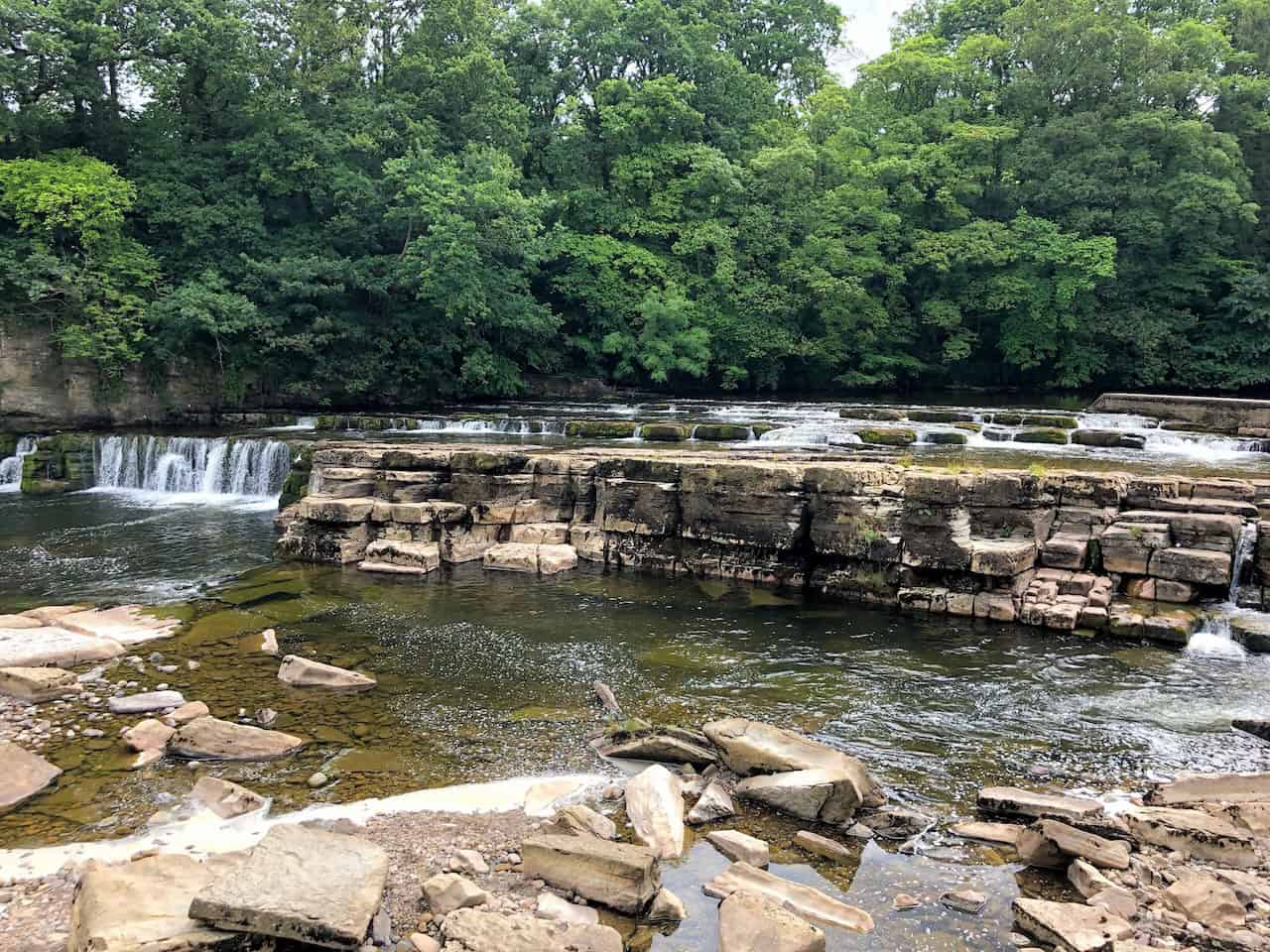Richmond Falls on the River Swale with limestone cascades in the town centre.