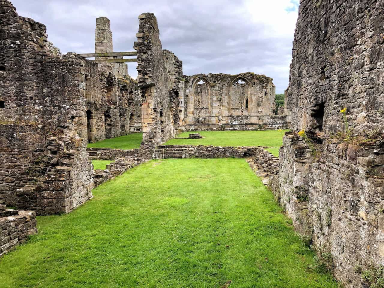 View across the ruins of Easby Abbey near the River Swale.