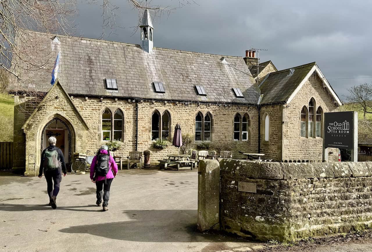 The exterior of the Old School Tea Room on Main Street in Hebden, housed in a characterful old school building dating from 1874.