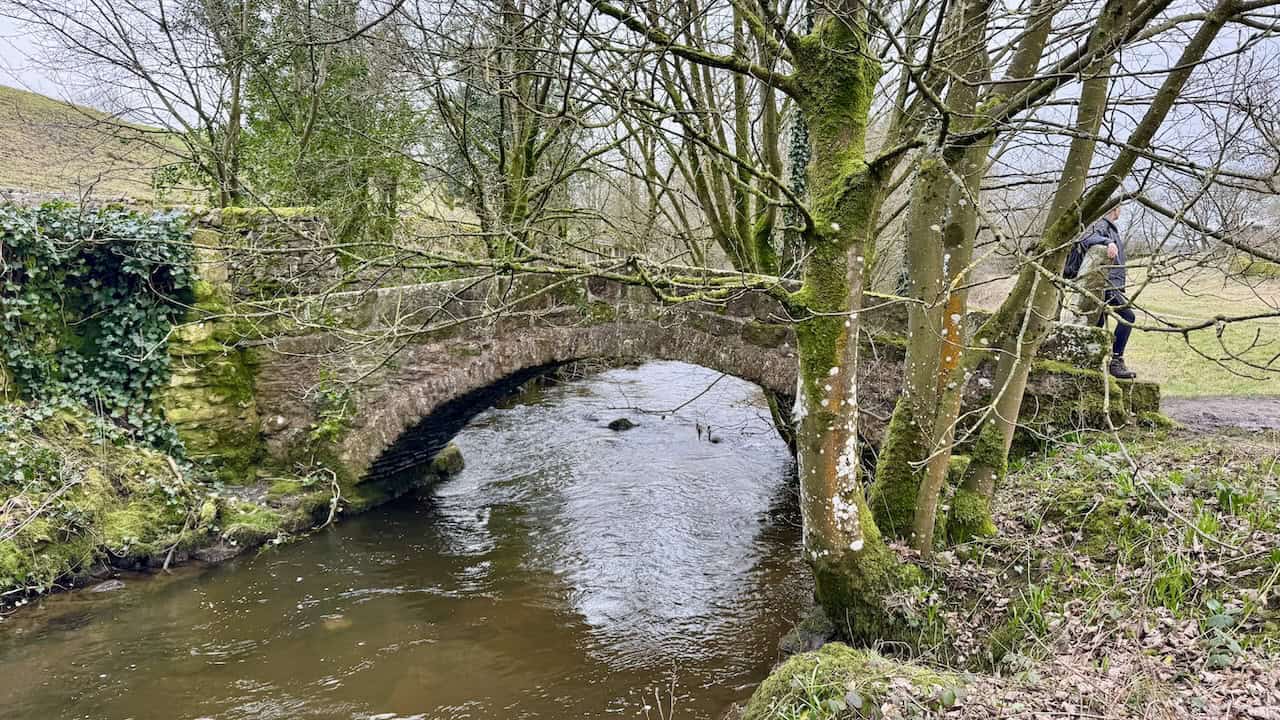 Little Emily's Bridge, a Grade II listed packhorse bridge over Linton Beck near Linton Falls, well worth pausing to admire on the approach to the falls.