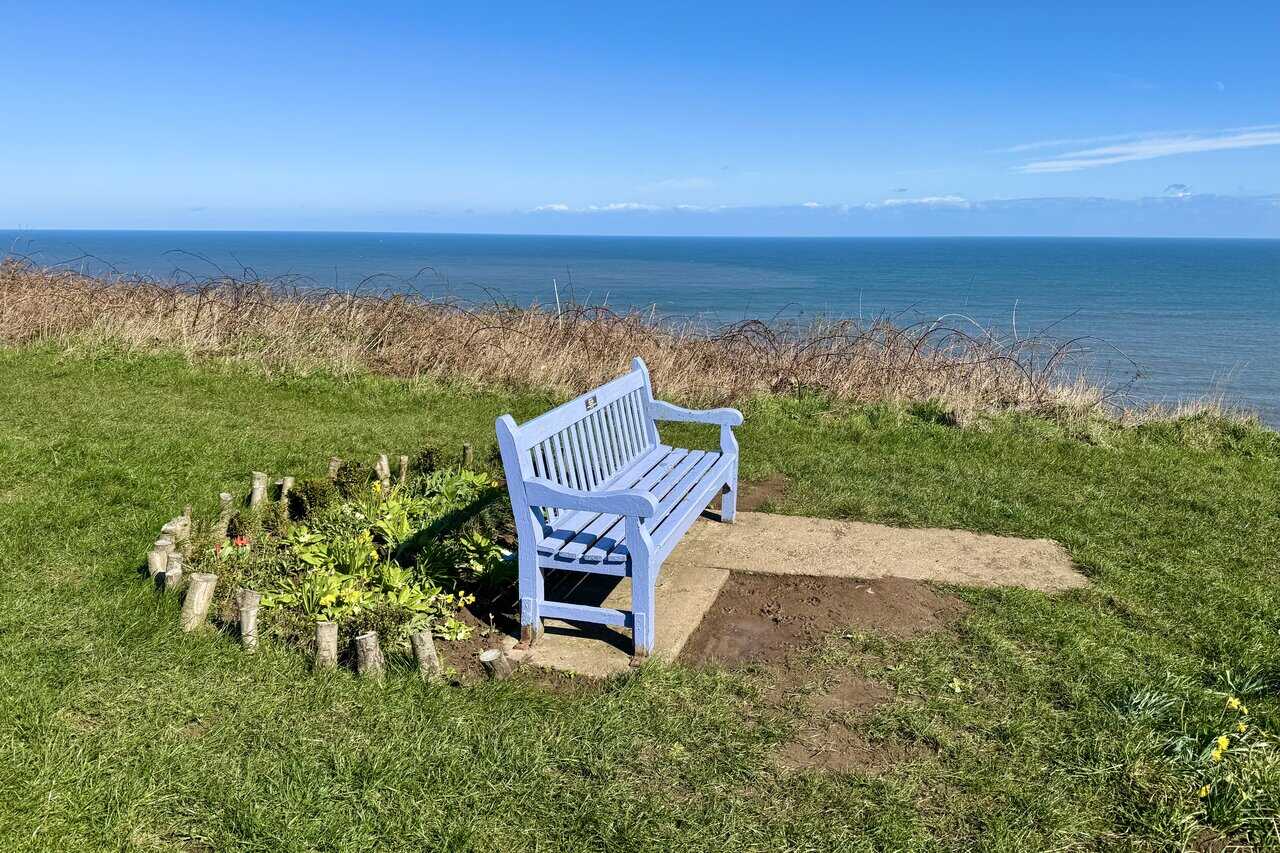 Rodger Trod viewpoint overlooking the coast in both directions, with expansive cliff and sea views from an exceptional stopping place.