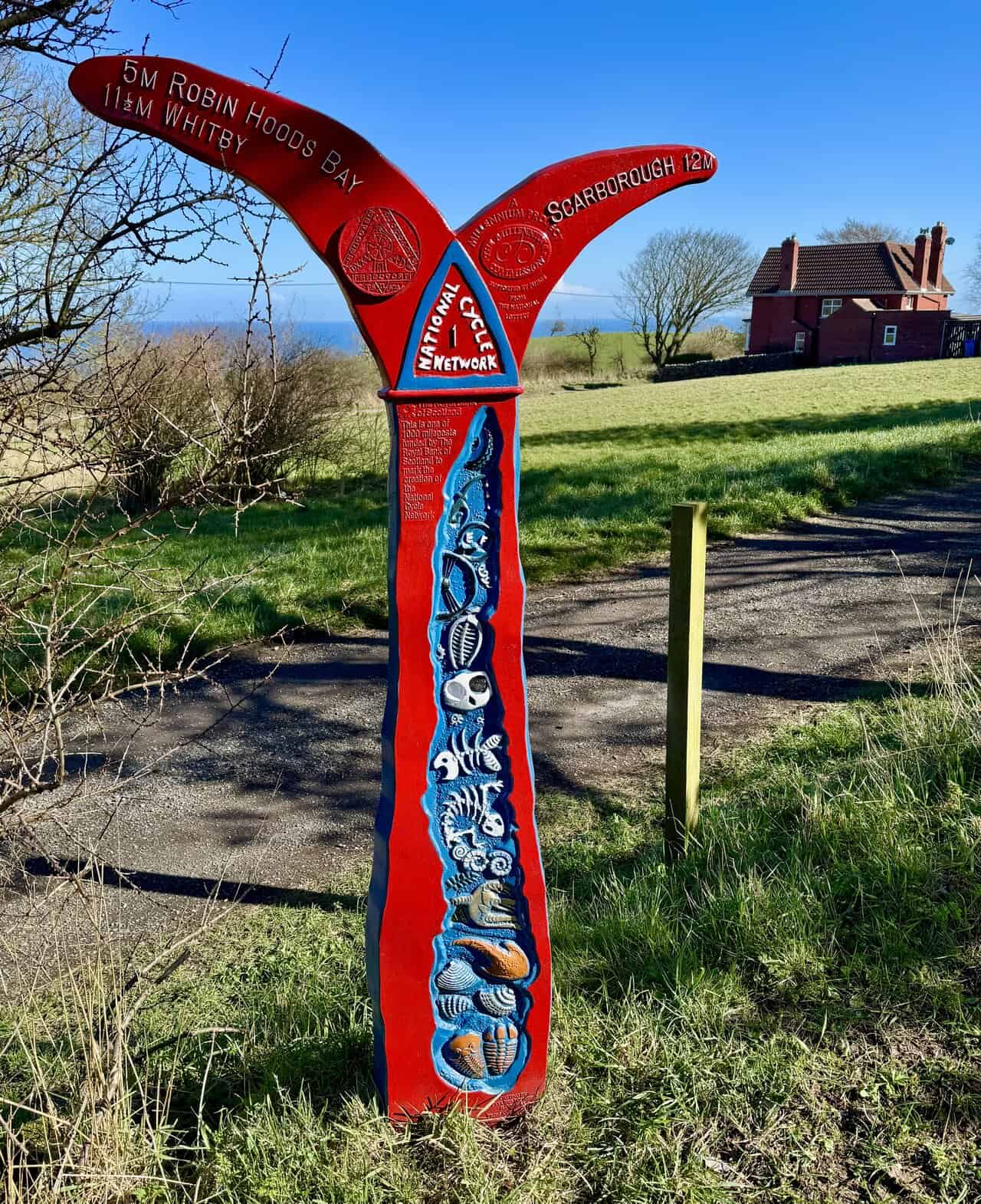 The Cinder Track following the route of the former Scarborough and Whitby Railway.