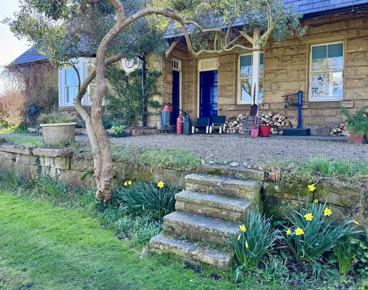 Well-preserved stone station house at former Staintondale station.