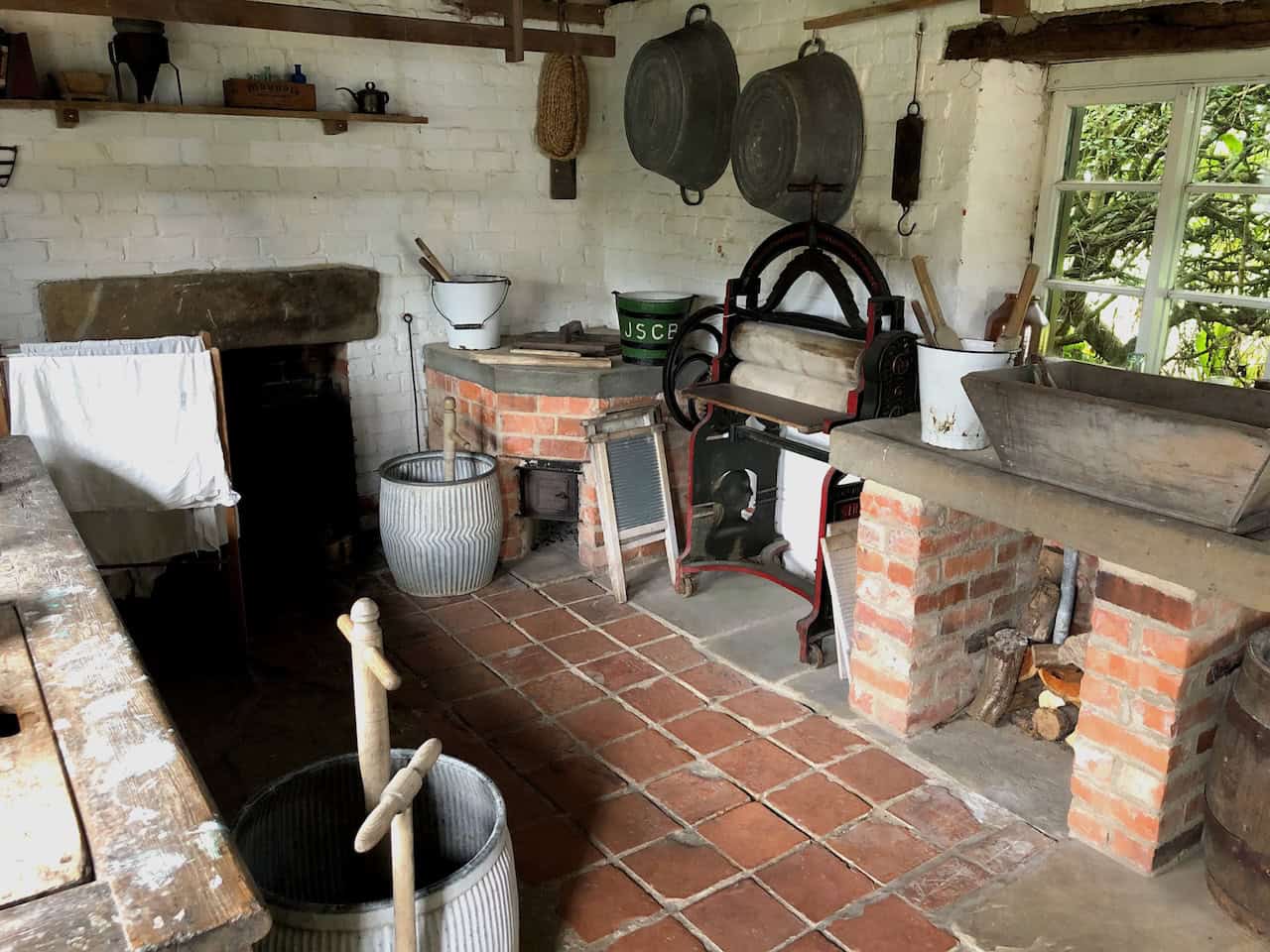 The wash house at Ryedale Folk Museum, offering a glimpse into the domestic labour of moorland life, where families washed clothes and linen by hand using the tools and methods that were common before modern appliances.