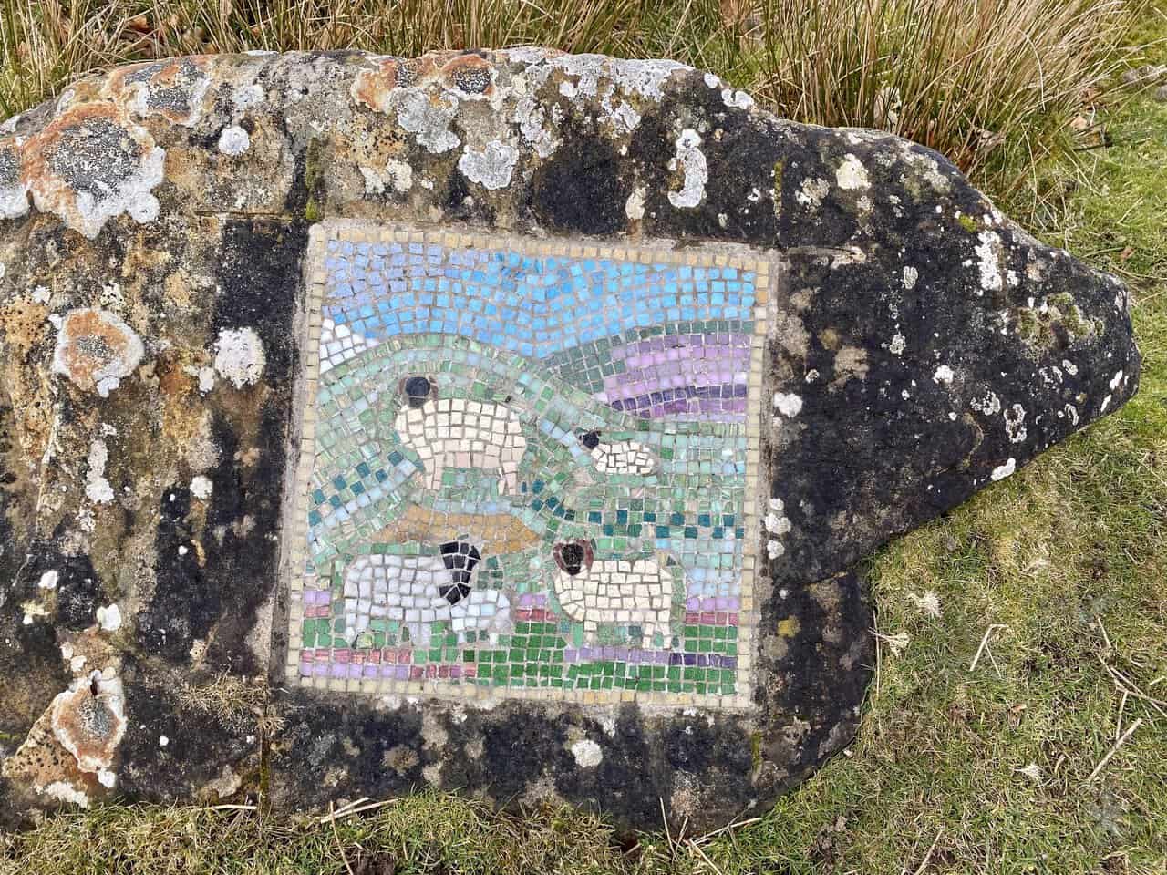 The Sheep mosaic marks one of the early artworks on the Crackpots Mosaic Walk.