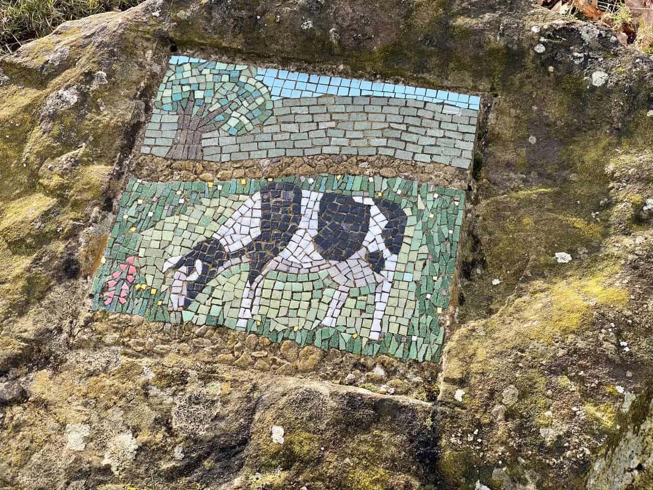 The Friesian Cow mosaic celebrates the farming landscape of Dallowgill.