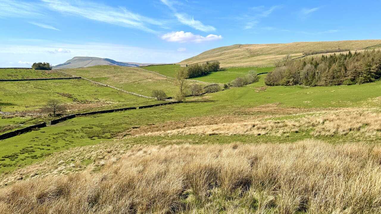 Beautiful Wensleydale countryside in the Yorkshire Dales, with patchwork fields and sweeping rural views.