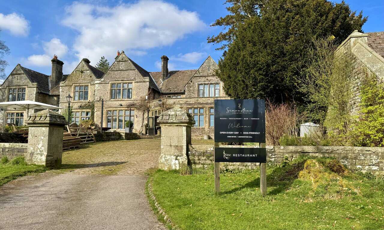 Simonstone Country Hotel beside the route, standing above the valley on the Hawes Mosaic Trail.