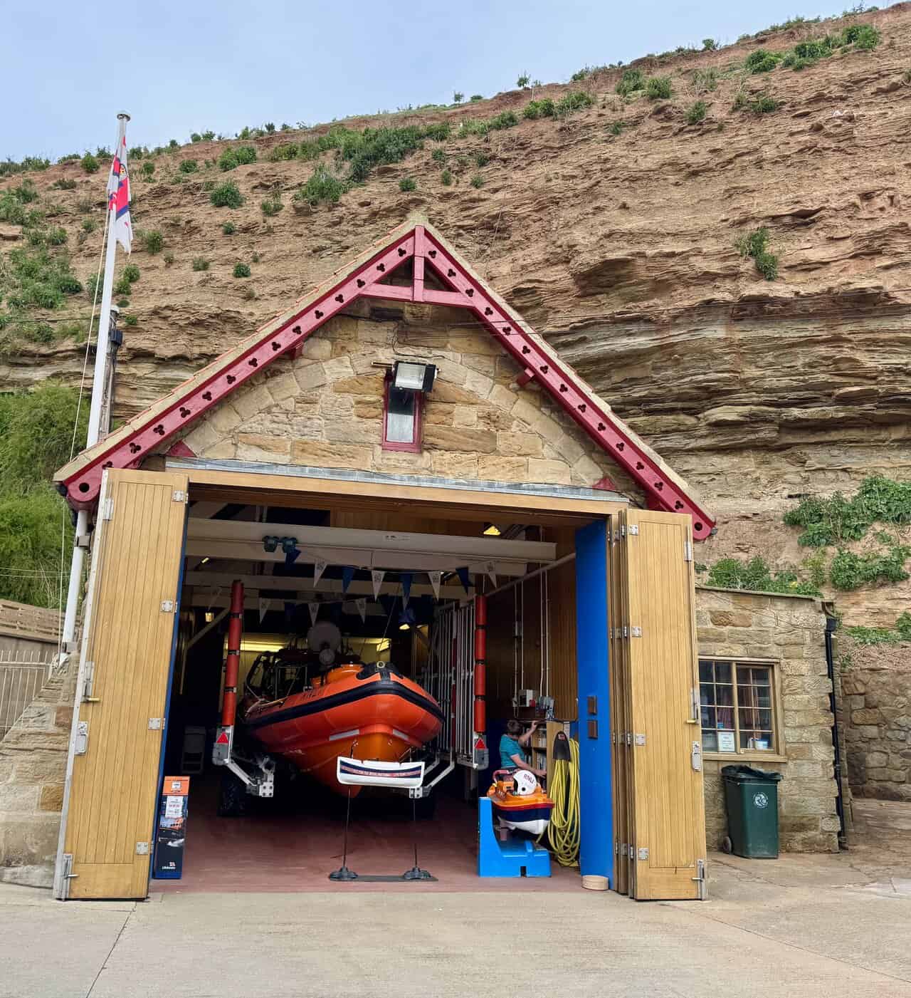 The RNLI lifeboat station marks an important stop on the Runswick Bay circular walk.