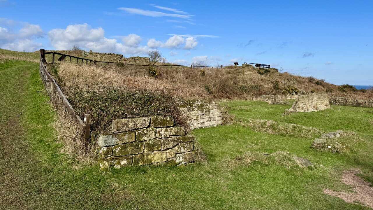 Passing Peak Alum Works on one of the Yorkshire Coast walking routes.
