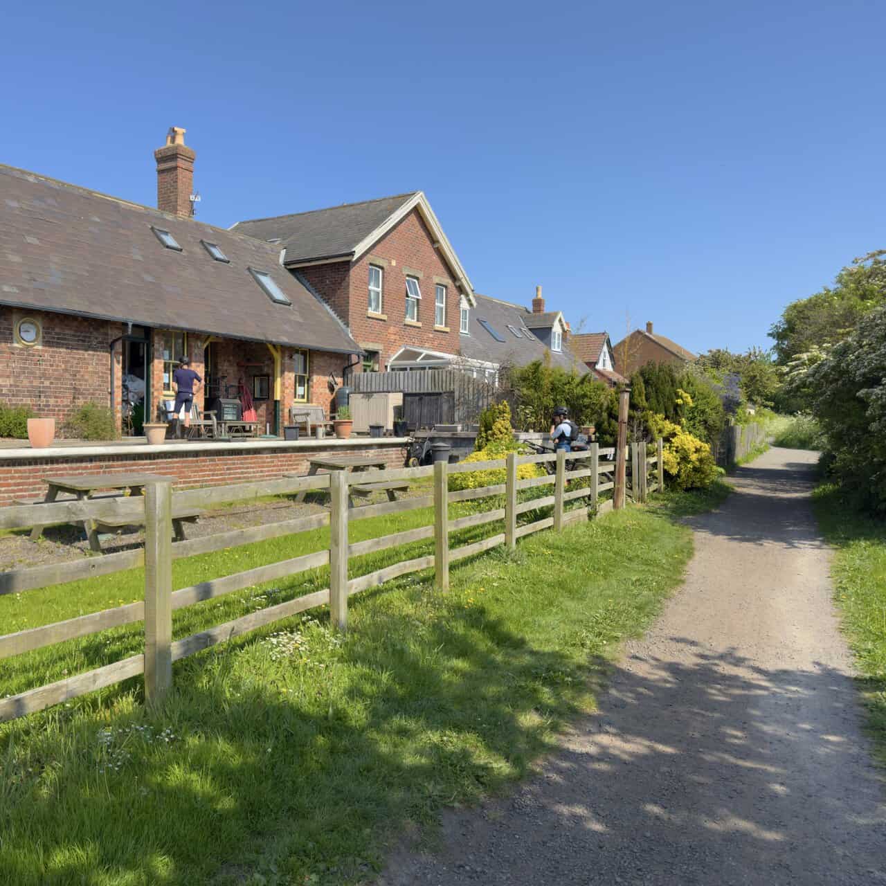 The former Hawsker station buildings beside the Cinder Track are now home to Trailways cycle hire and a small café.