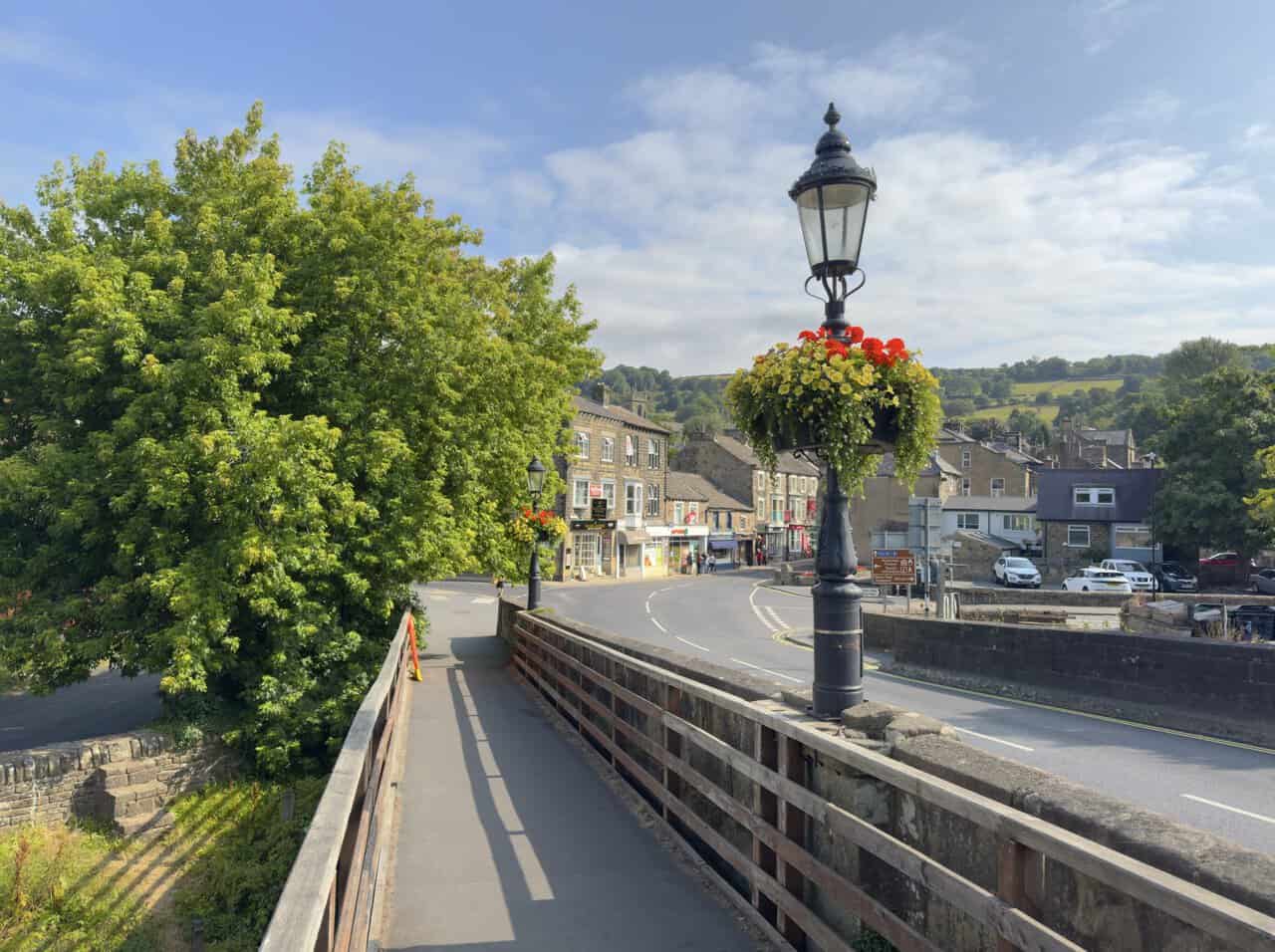 Pateley Bridge over the River Nidd at the start of the Brimham Rocks walk.