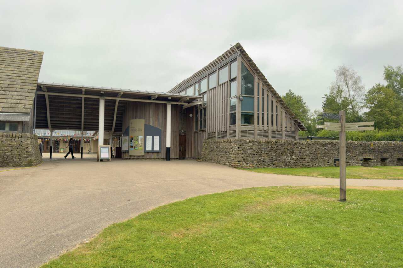 The timber-clad Fountains Abbey and Studley Royal Visitor Centre, where the Fountains Abbey walk begins.