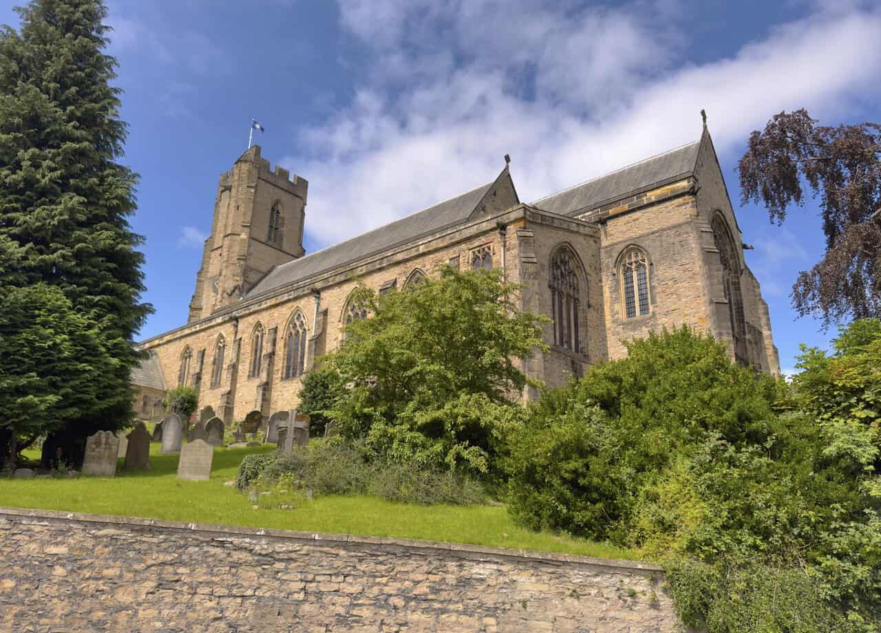 St Mary the Virgin church on the Richmond walk, with its historic tower, churchyard and long links to Easby Abbey.